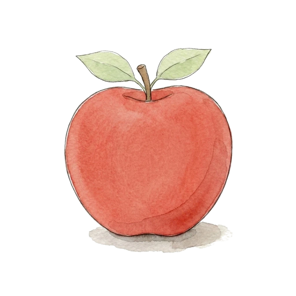 Watercolor illustration of apple