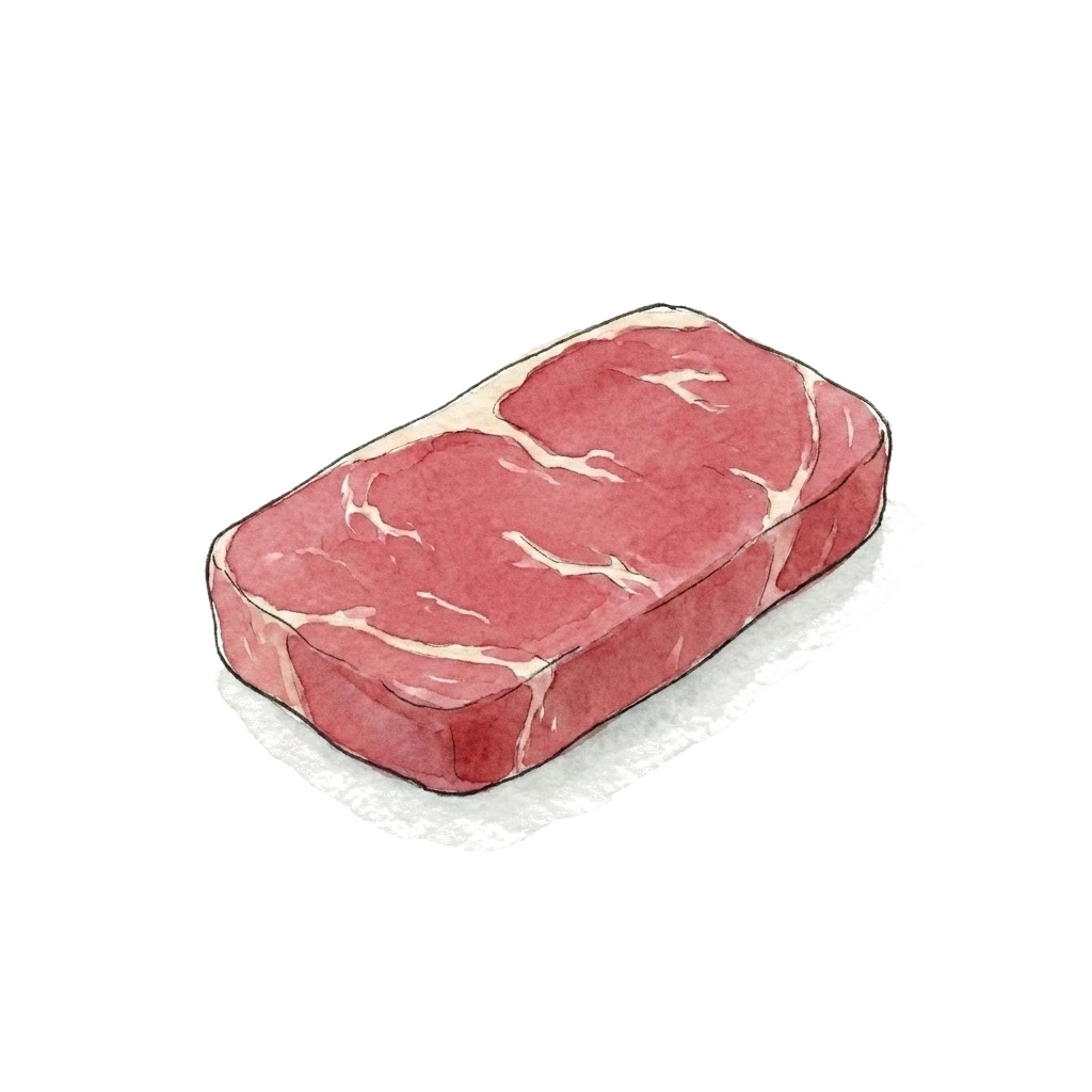 Watercolor illustration of beef