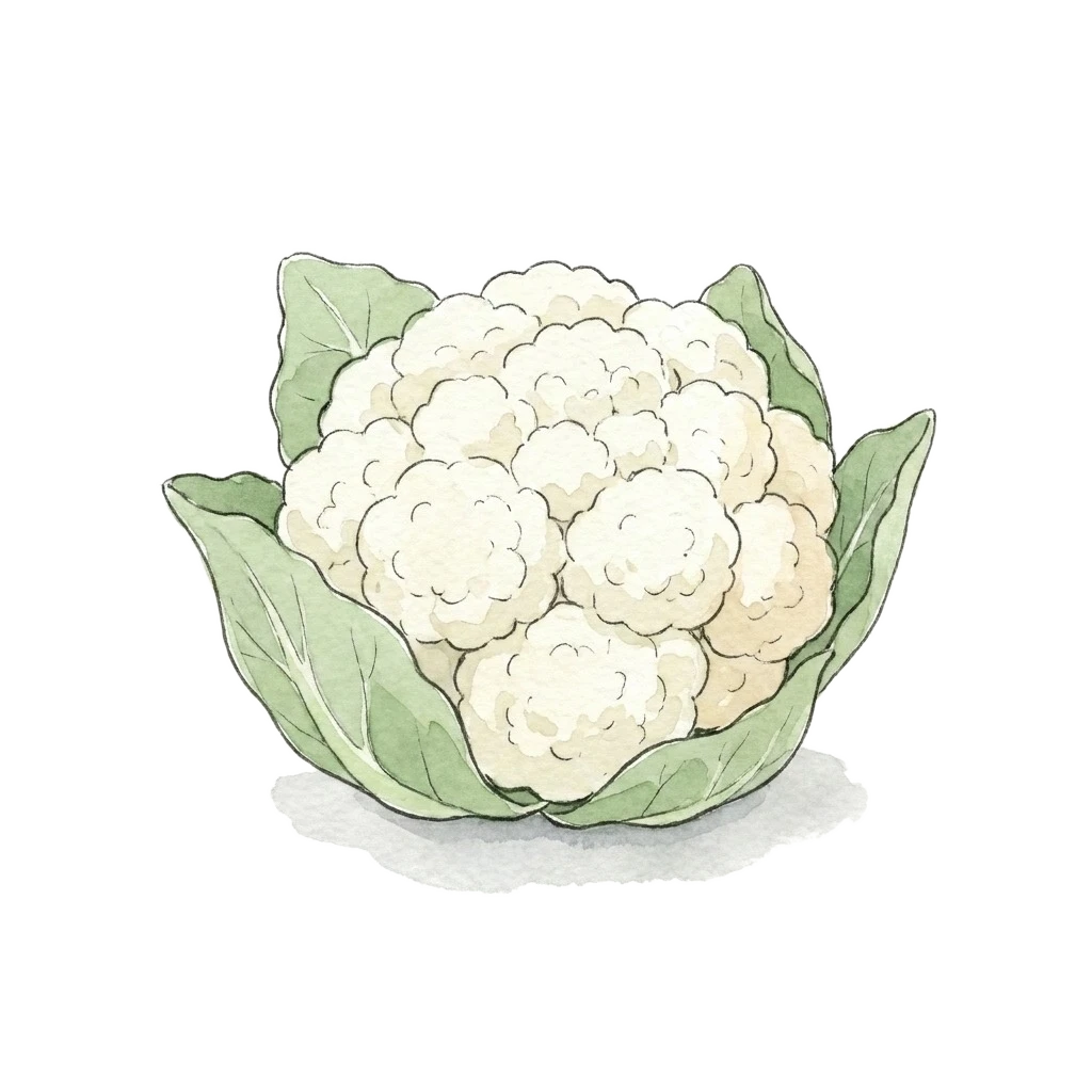 Watercolor illustration of cauliflower