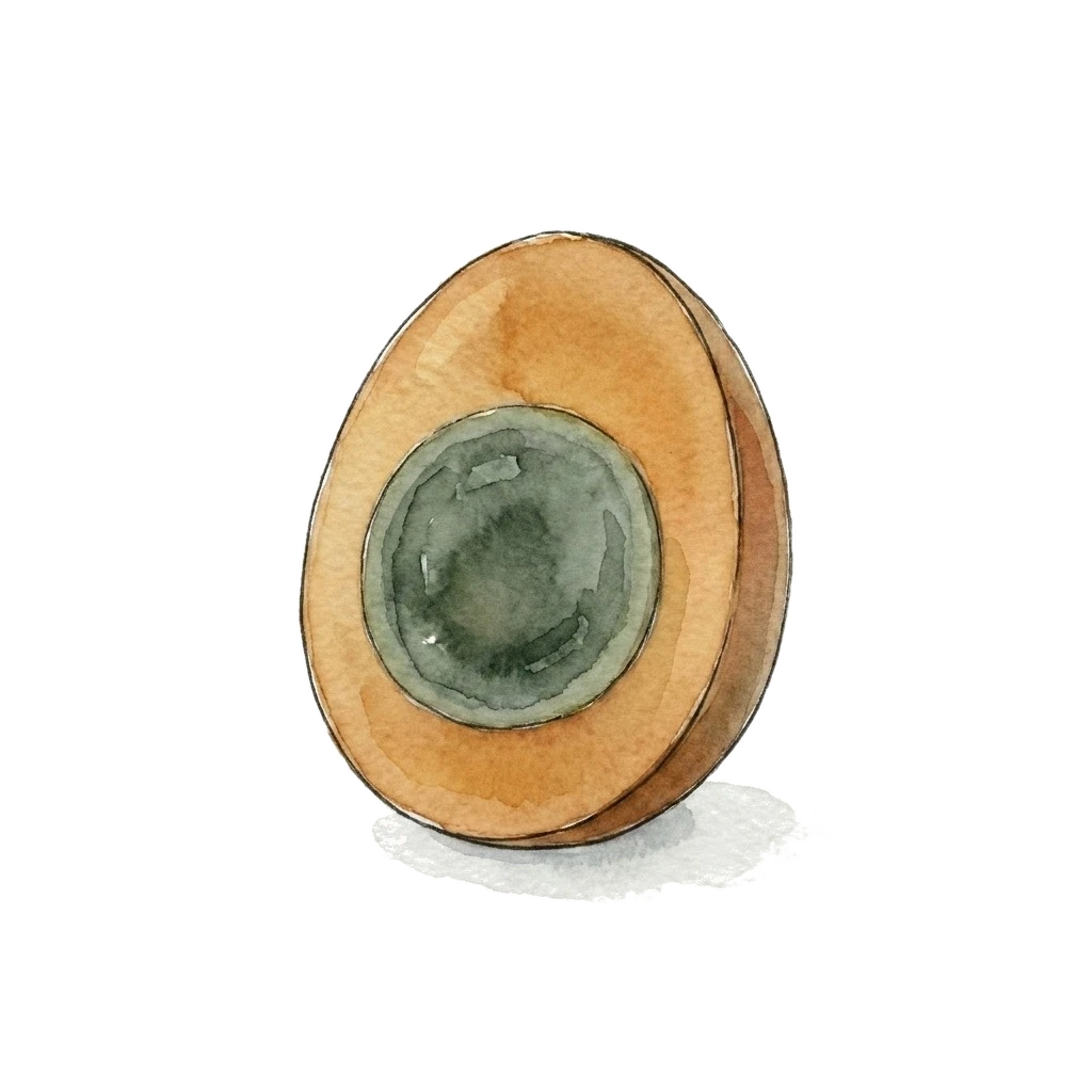 Watercolor illustration of century egg