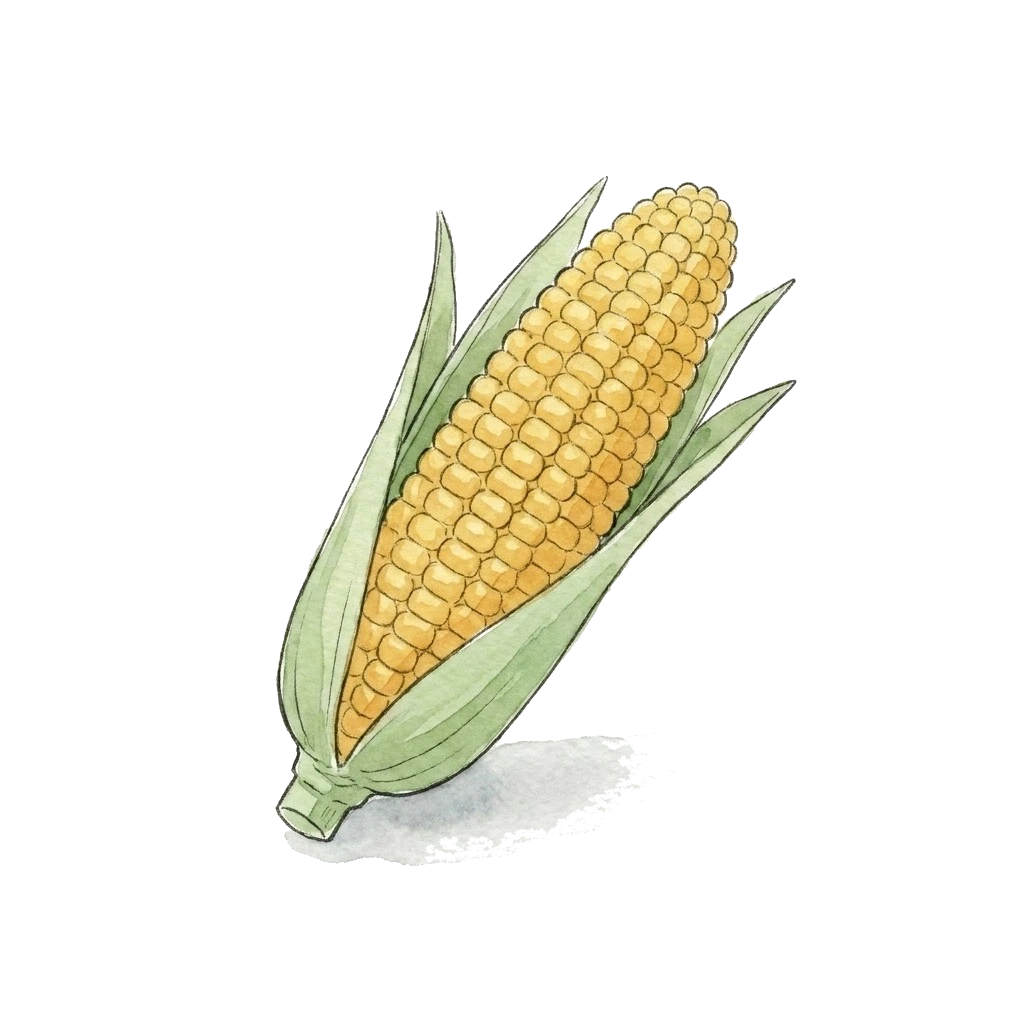 Watercolor illustration of corn