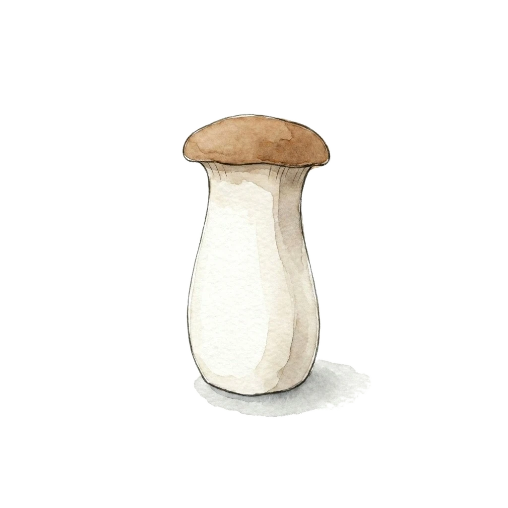 Watercolor illustration of king oyster