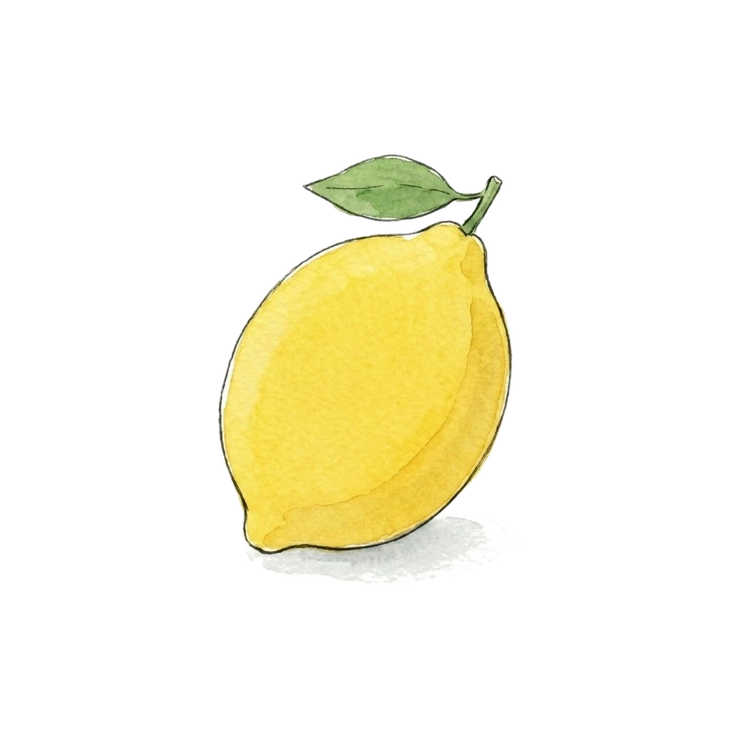 Watercolor illustration of lemon