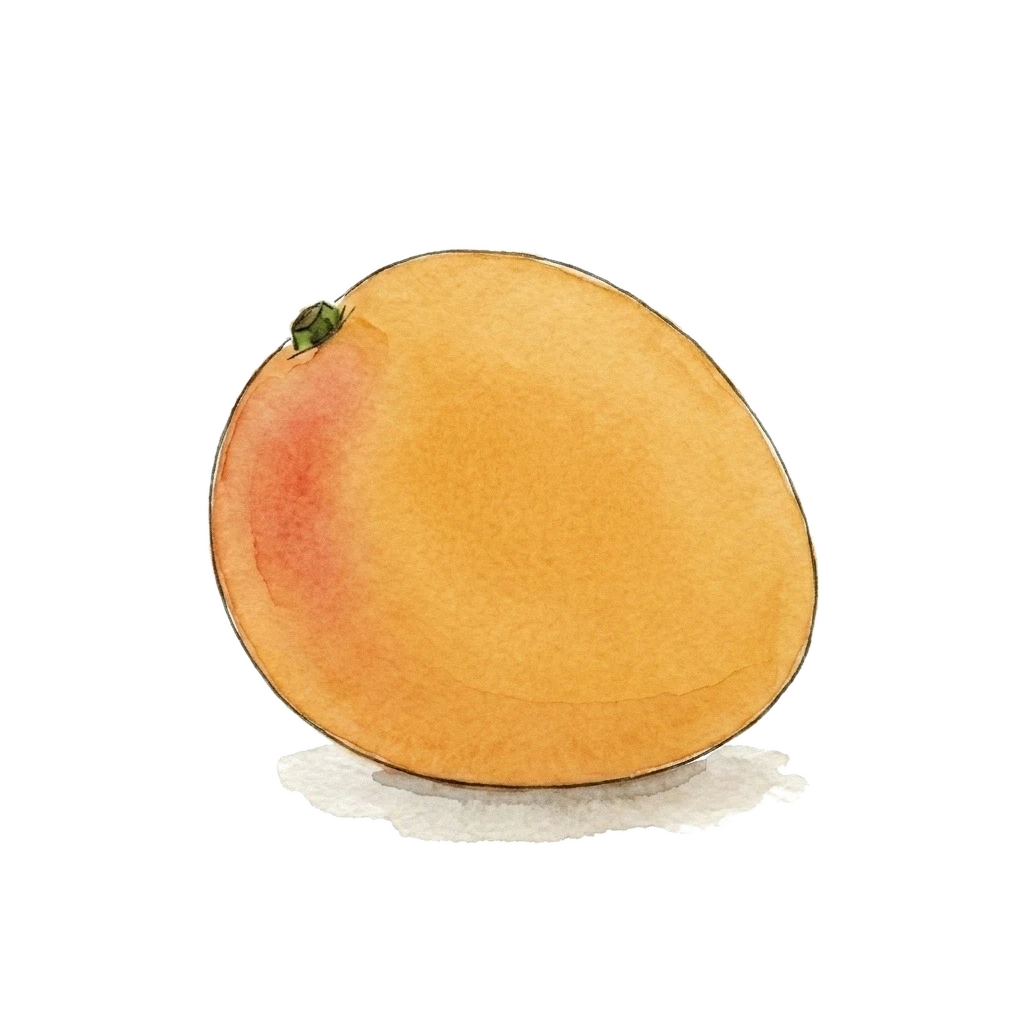 Watercolor illustration of mango