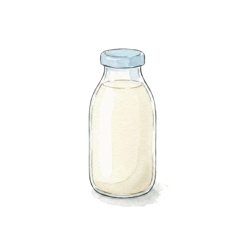 Watercolor illustration of fresh milk