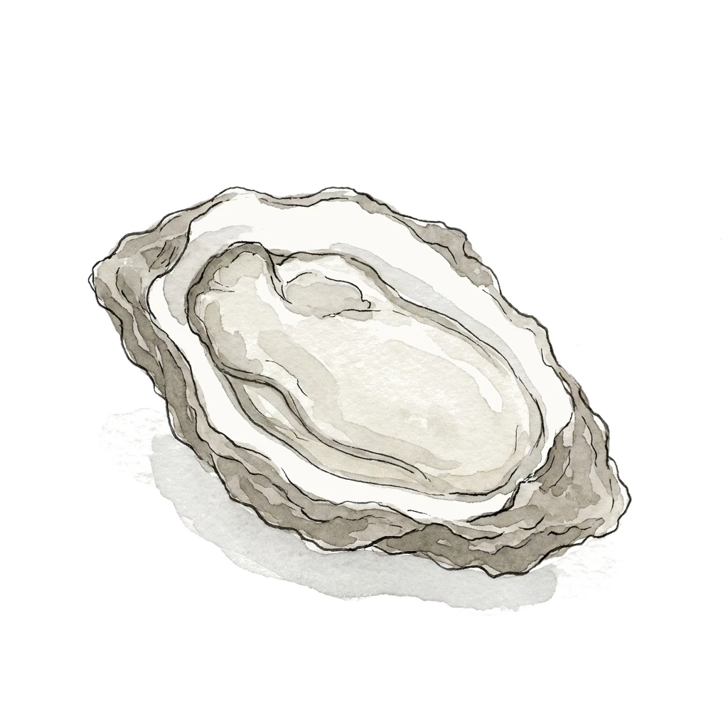 Watercolor illustration of oyster