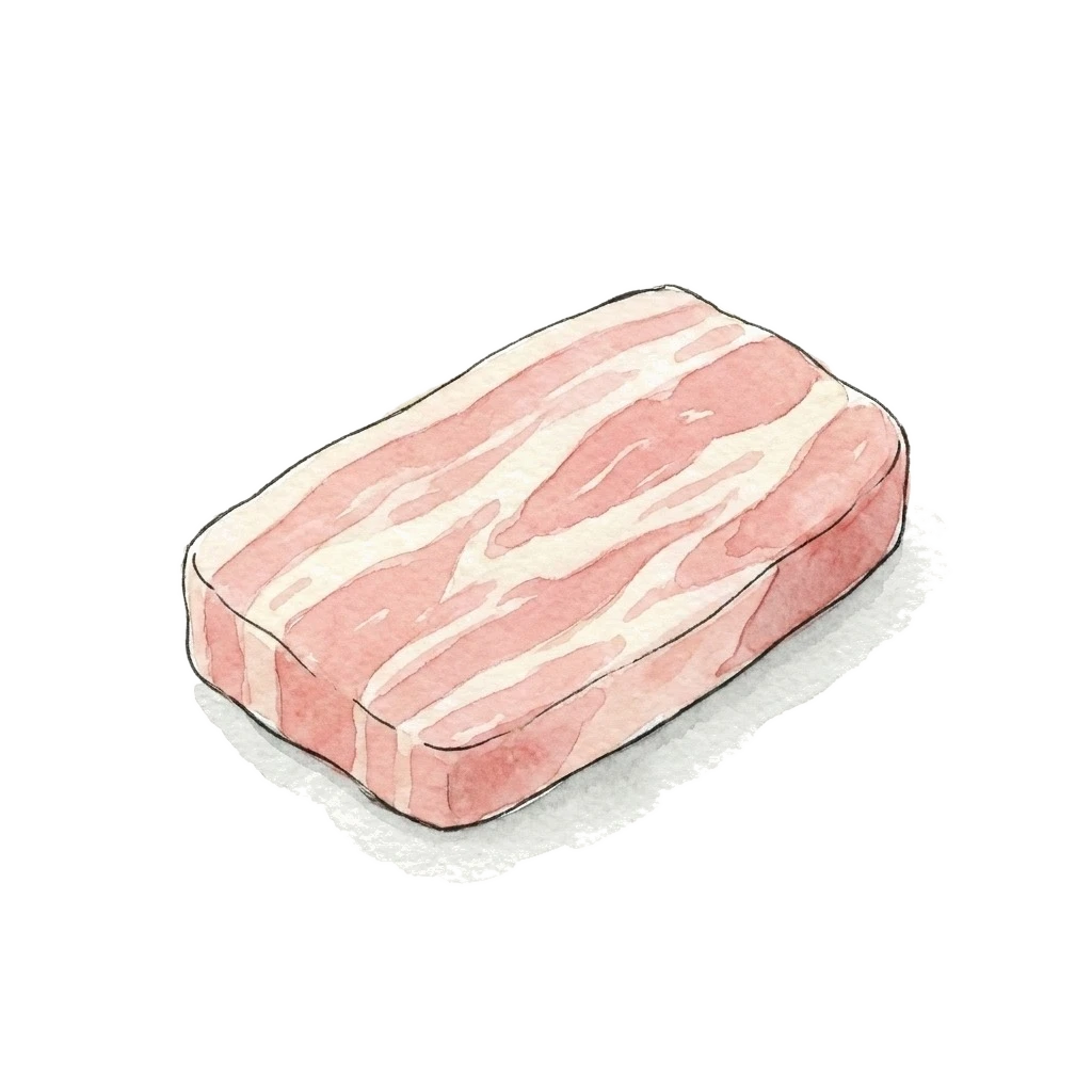 Watercolor illustration of pork