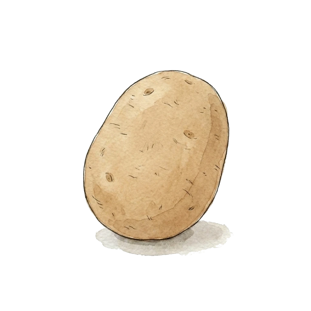 Watercolor illustration of potato