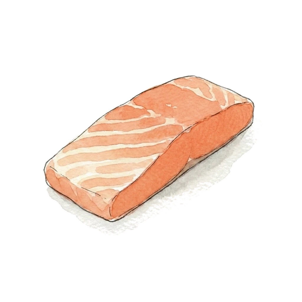 Watercolor illustration of salmon