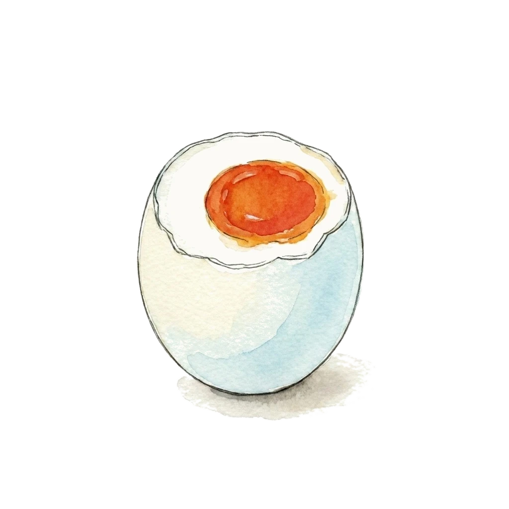Watercolor illustration of salted duck egg
