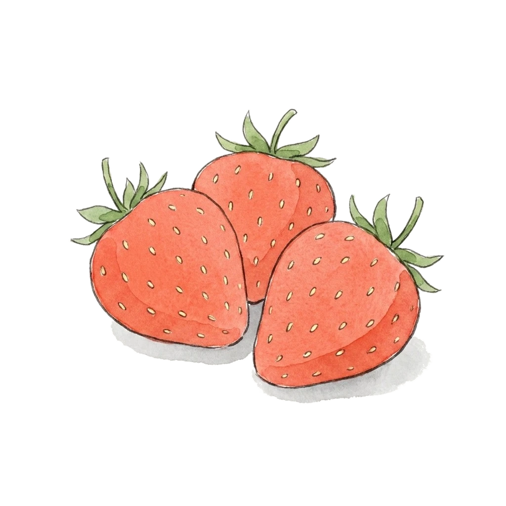 Watercolor illustration of strawberry