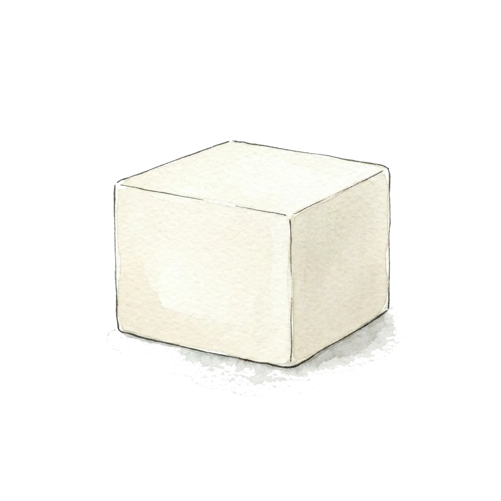 Watercolor illustration of tofu