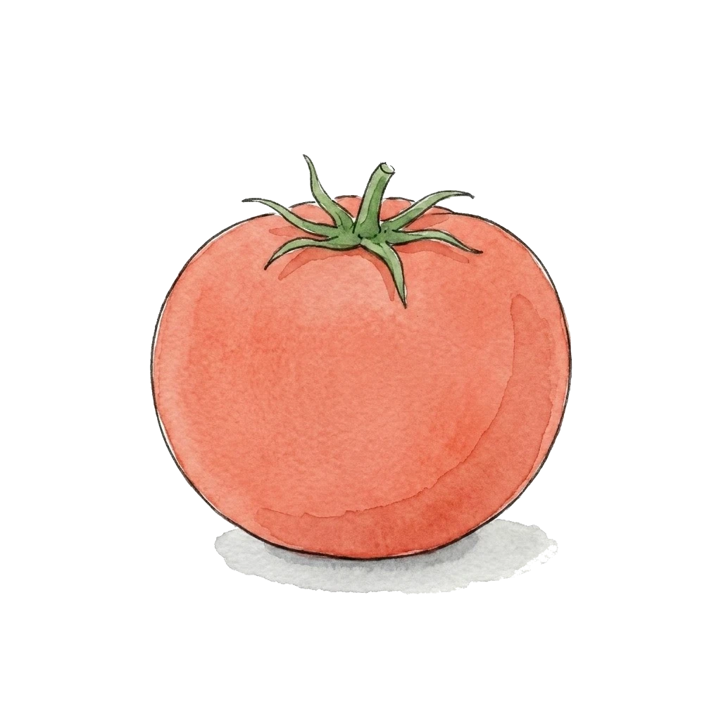 Watercolor illustration of tomato