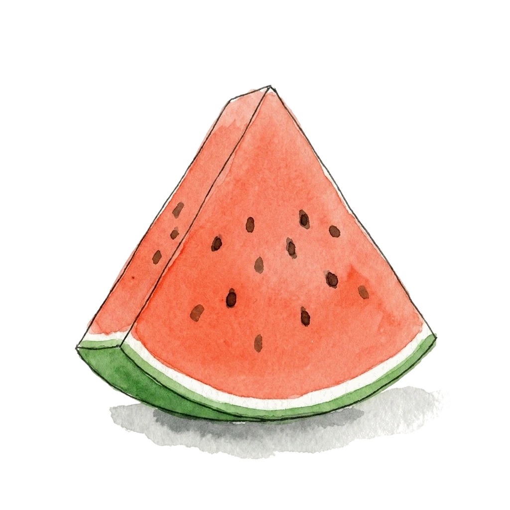 Watercolor illustration of watermelon