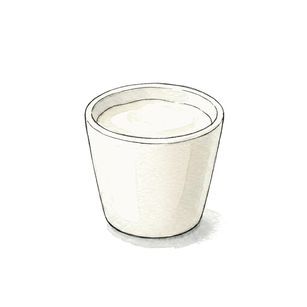 Watercolor illustration of yogurt